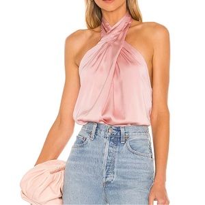 Superdown Amelie pleated halter top